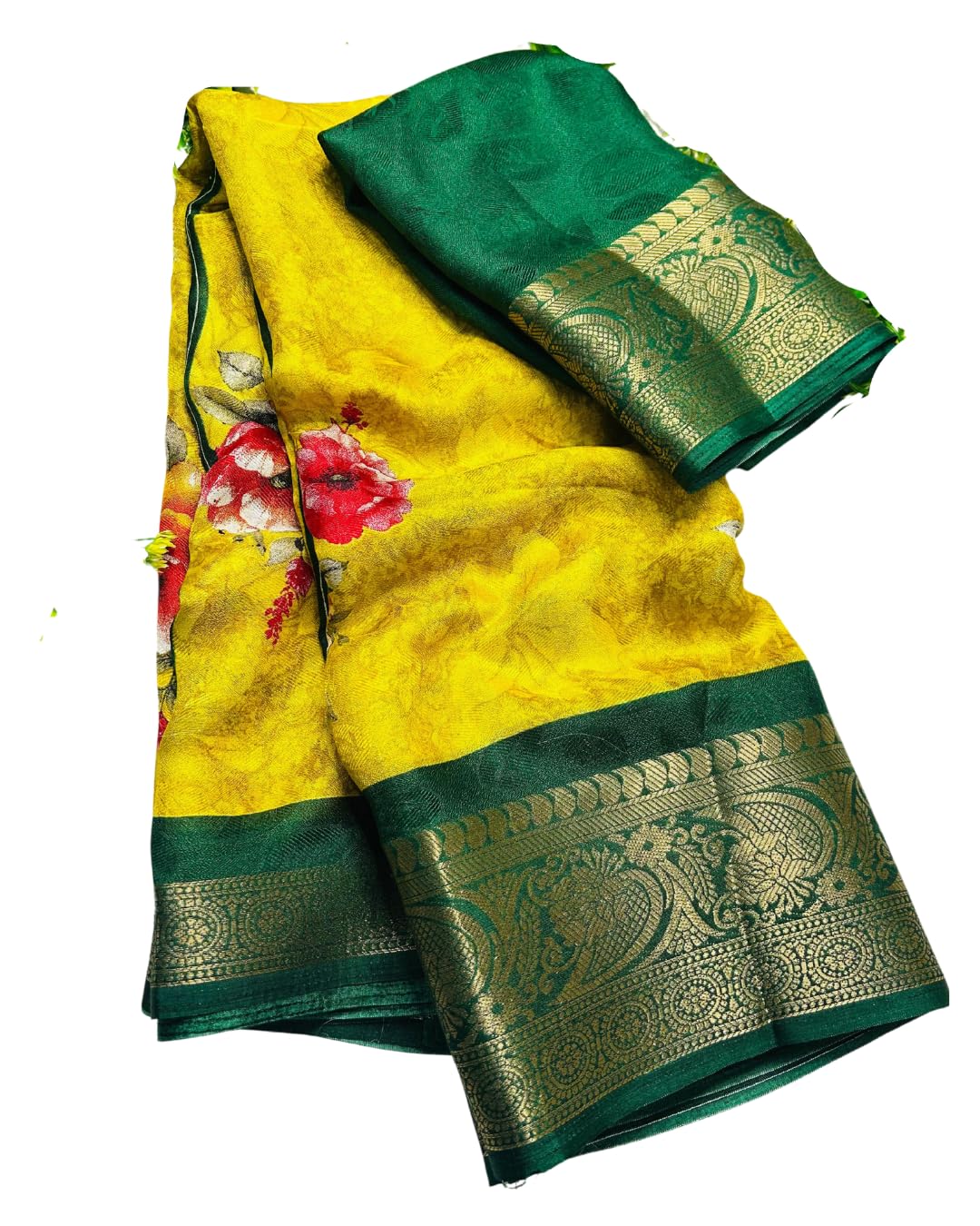 Women’s Heavy Mass Mellow Saree Designer Border Print Saree Stylish Printed Pallu 6.3 Meter Saree with Running Blouse Piece Elegant Traditional Ethnic Wear for Women-image-13