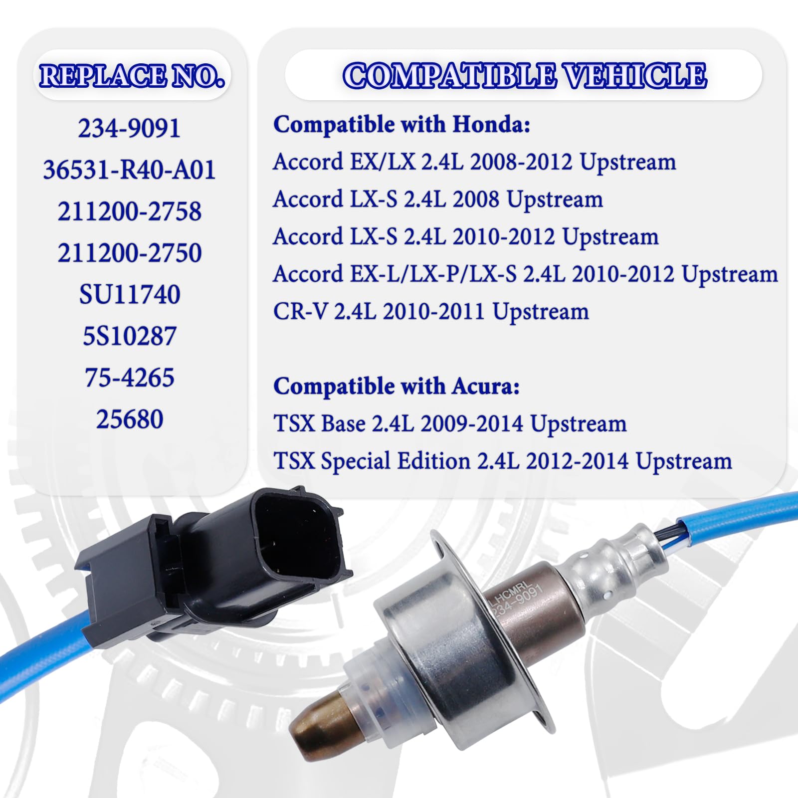 Front Upstream Rear Downstream Oxygen O2 Denso Sensors Pair Set For Accord CL TL