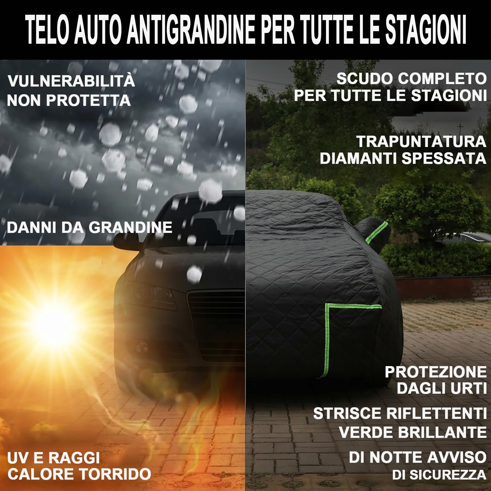 Telo Auto Antigrandine per Mazda CX-80 (2024-) 6 Strati Ispessiti, Tessuto Oxford, Fodera Morbida, Traspirante, Antivento, Impermeabile, Antigraffio, Anti-UV, 4 Stagioni