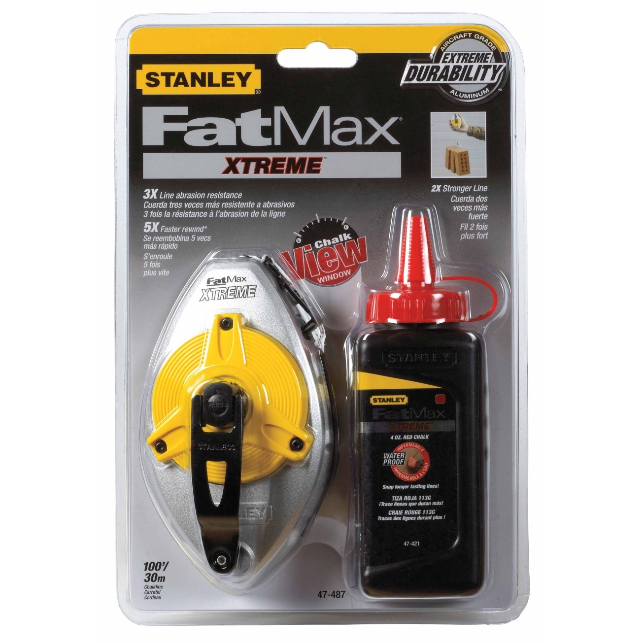 Fat Max Xtreme Chalk Box Reel with Waterproof Chalk 47-487L
