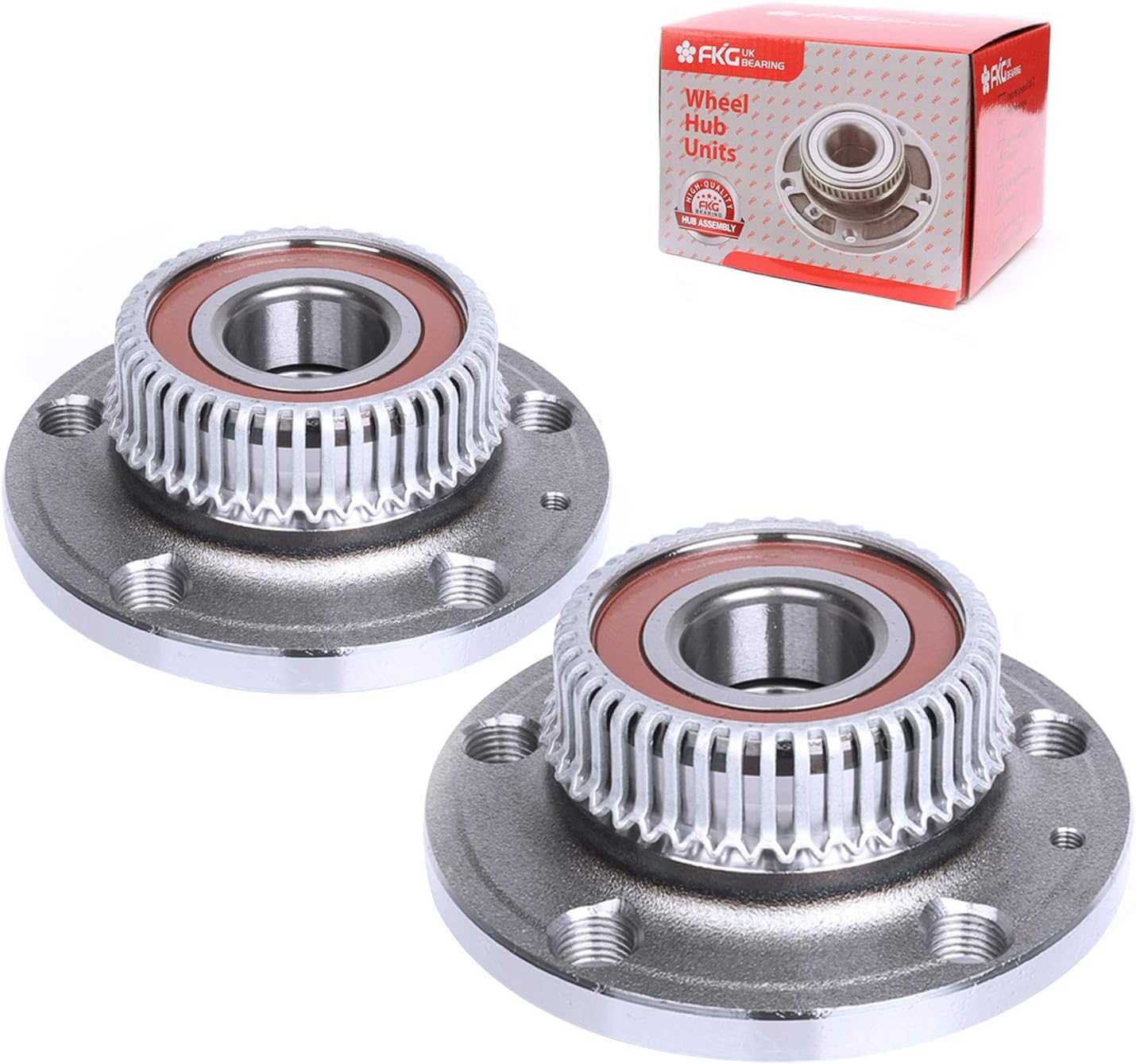 FKG 512012 Rear Wheel Bearing Hub Assembly for 2000-2006 Audi TT, 1998-2010 VW Beetle, 2000-2005 VW Golf, 1999-2004 VW Jetta, Set of 2