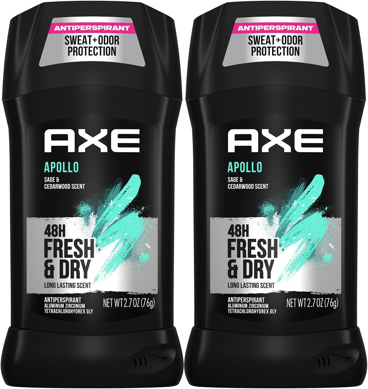 Deodorant for Men, Apollo 2-Pack – 48H Anti-Sweat Protection, High Definition Masculine Scent, 2.7 Oz Ea