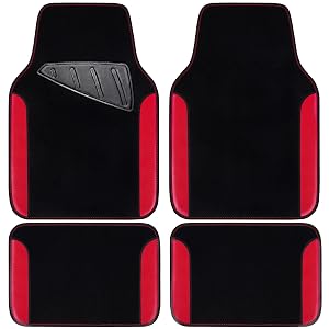 CAR PASS Rainbow Waterproof Universal Fit Faux Leather Car Carpet- Anti-Slip Nibbed Backing Floor Mats for SUV Vans