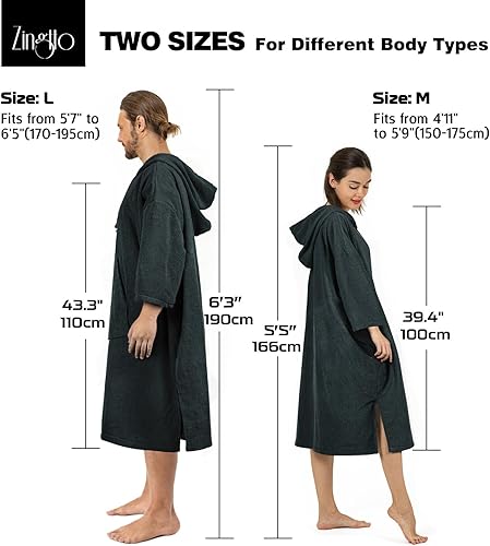 Miniatura 9 de Zingtto Poncho de surf, bata cambiadora, manga 34, extra grande, gruesa, con capucha, poncho para hombres y mujeres, natación en la playa, 43 x 35