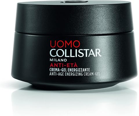 Collistar Linea Uomo Crema-Gel Energizzante, Azione antirughe e antifatica, Crema-gel fresca ottima per tutti i tipi di pelle, Con Vitamine A, B5 ed E, Previene rughe e segni d'espressione, 50 ml