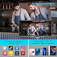 Vista 2 de Mini micrófono inalámbrico, micrófono para iPhone iPad, micrófonos inalámbricos, micrófono de solapa inalámbrico, micrófono profesional