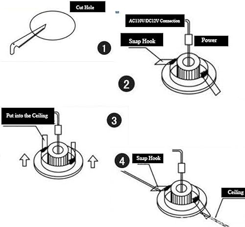 Miniatura 5 de Foco LED Downlight 110V regulable 3WCOB CRI80 Lámpara LED de 2 pulgadas, luces de abajo, ajustable, accesorio de iluminación empotrada e iluminación