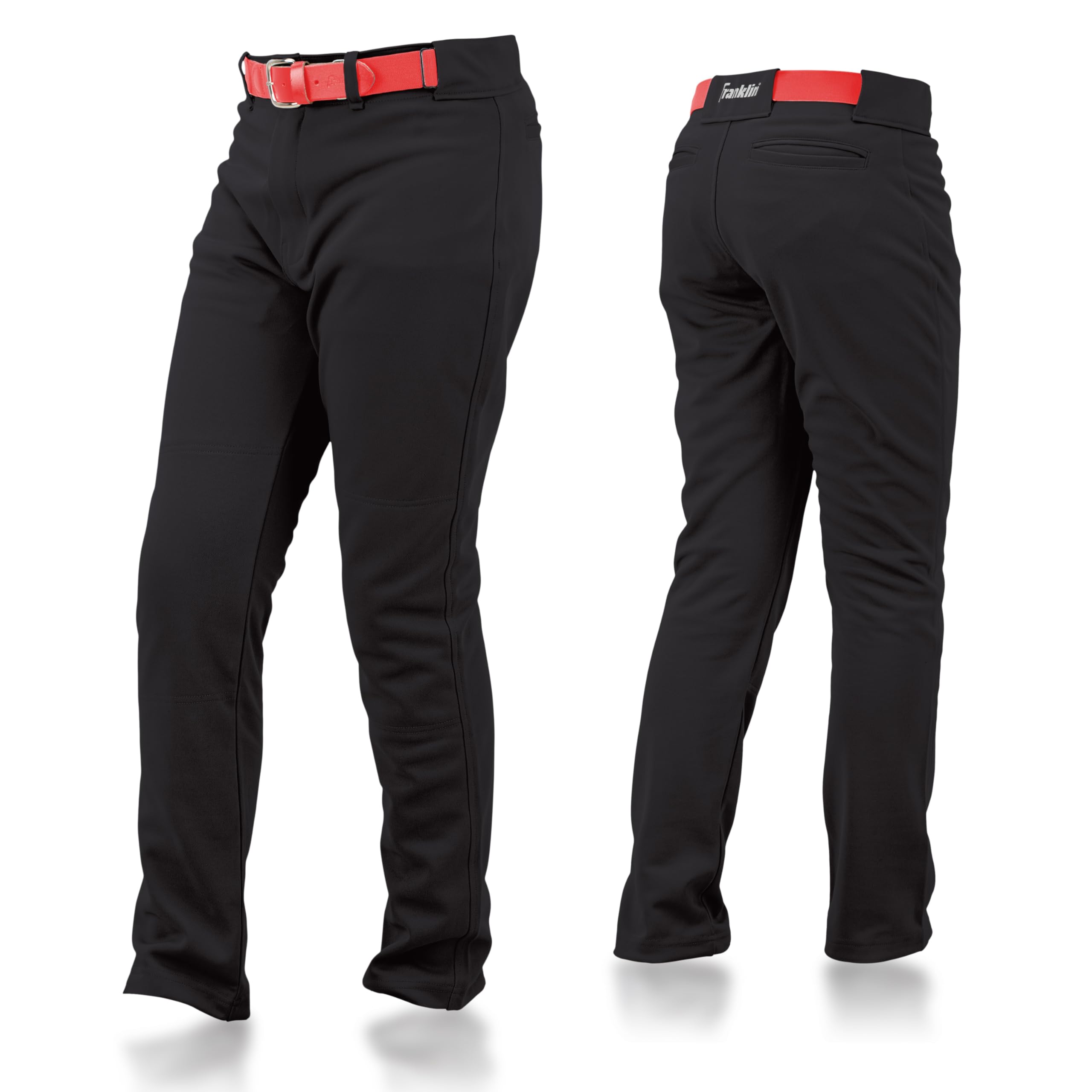 Franklin Sports Youth Baseball + Softball Pants - Relaxed Black Baseball Pants for Kids - Boys + Girls Relaxed Style Baseball + Softball Pants with Belt Loop - Black - Youth Medium