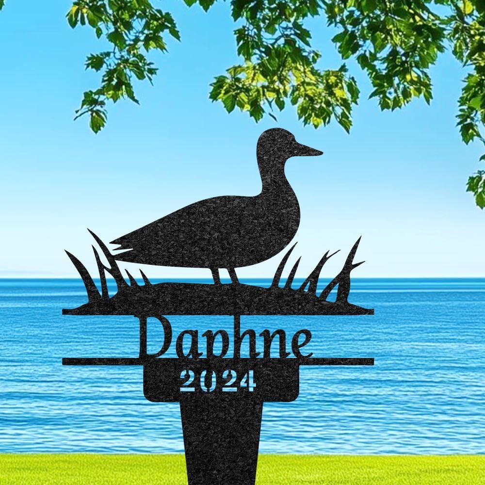 Unironili Personalized Duck Memorial Plaques for Outdoor