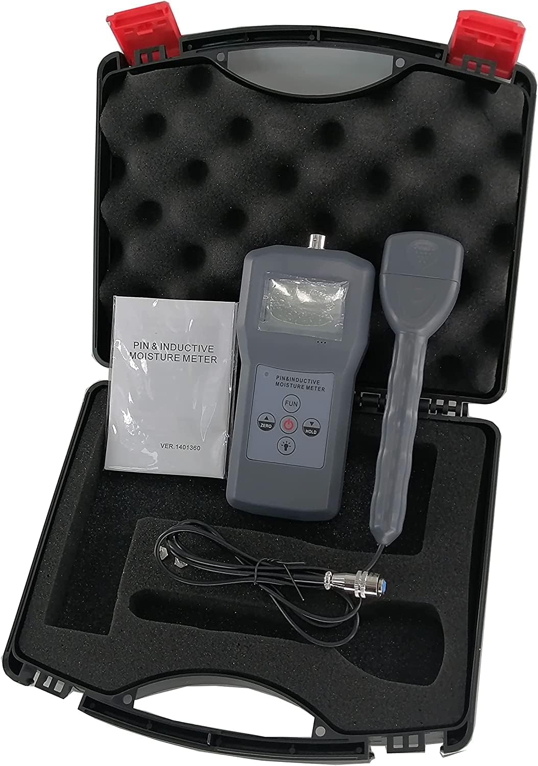 2 in 1 Multifunctional Moisture Meter Wood Paper Bamboo Moisture Content Tester with Pin and Inductive Type LCD Display