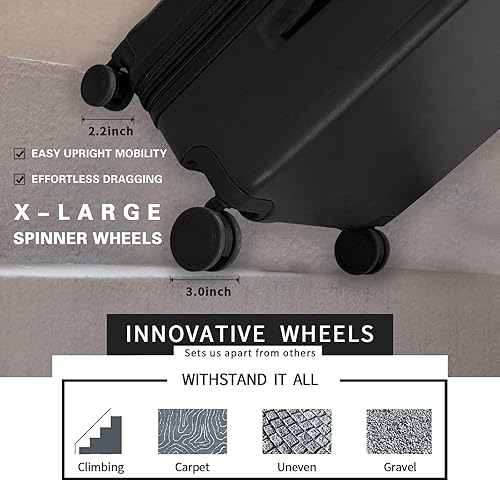 Vista 2 de VERAGE Freeland - Juego de equipaje de 2 piezas con ruedas giratorias XL juegos de equipaje rígido expandibles juego de maleta de viaje aprobado por