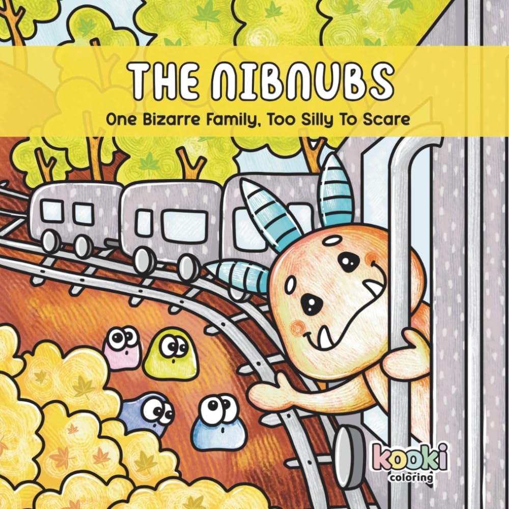 The NibNubs: 40 Pages of Cute and Silly Monster Scenes for Stress Relief, Relaxation, and Creative Fun for kids,teens and adults