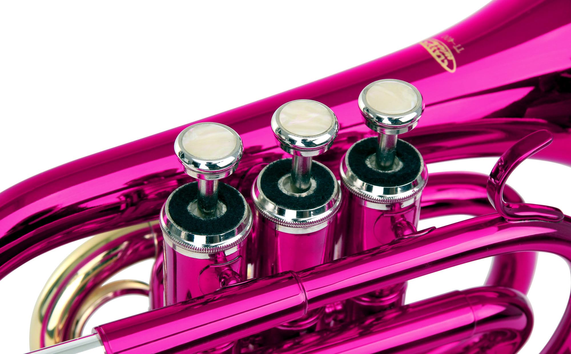 Classic Cantabile Brass TT-400 bb odmrażacz kieszonkowy (mosiądz, średnica kubka: 93 mm, otwór: 11,8 mm, nastrojenie: Bb, w zestawie lekka walizka, ustnik, ściereczka do czyszczenia, rękawiczki) różowy