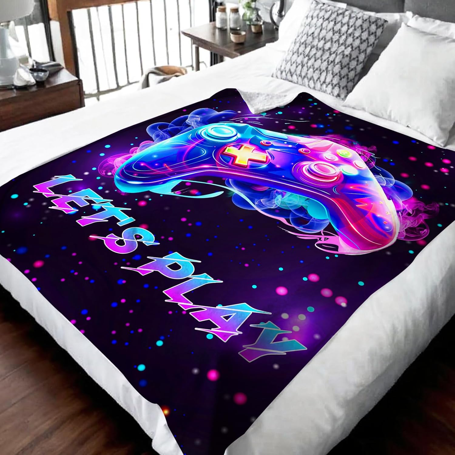 Boys Gaming Blanket Gift Game Throw Blankets for Kids Teens Men, 50x60 Inches Lightweight Comfy Throw for Sofa Couch Bed Home Decor