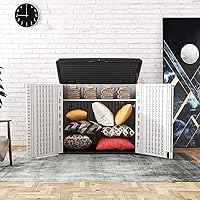 Vista 6 de Kinying - Cobertizo de almacenamiento conveniente horizontal con varias direcciones de apertura, para latas de basura, herramientas, podadora