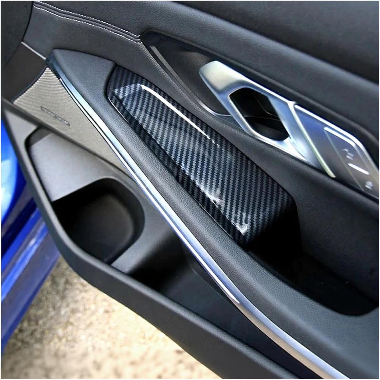 Compatible for BMW 320i 330i 3 Series G20 G21 2019-2026 Carbon Fiber Car Interior Window Lift Switch Panel Cover Trims 4Pcs