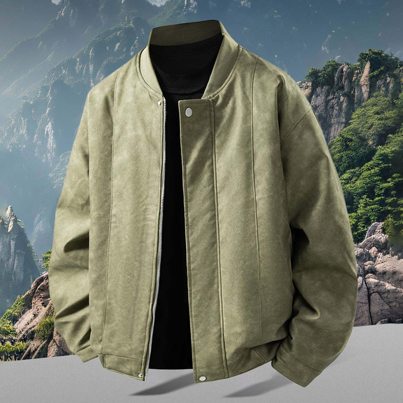 Blouson homme tendance moderne, idéal pour le printemps Veste décontractée pour homme, coupe slim, manteau d'hiver élégant, boutonné sur le devant, vêtement d'extérieur léger