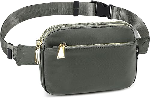 Vista 6 de Zorfin - Riñonera moderna de nailon negro para mujer