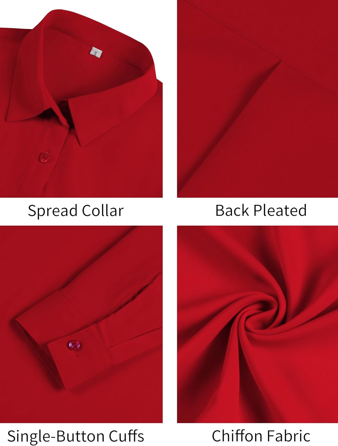 Women's Button Down Shirts Long Sleeve Basic Classic Soft Shirt Collared Fashion Dressy Casual Blouses - Image 4