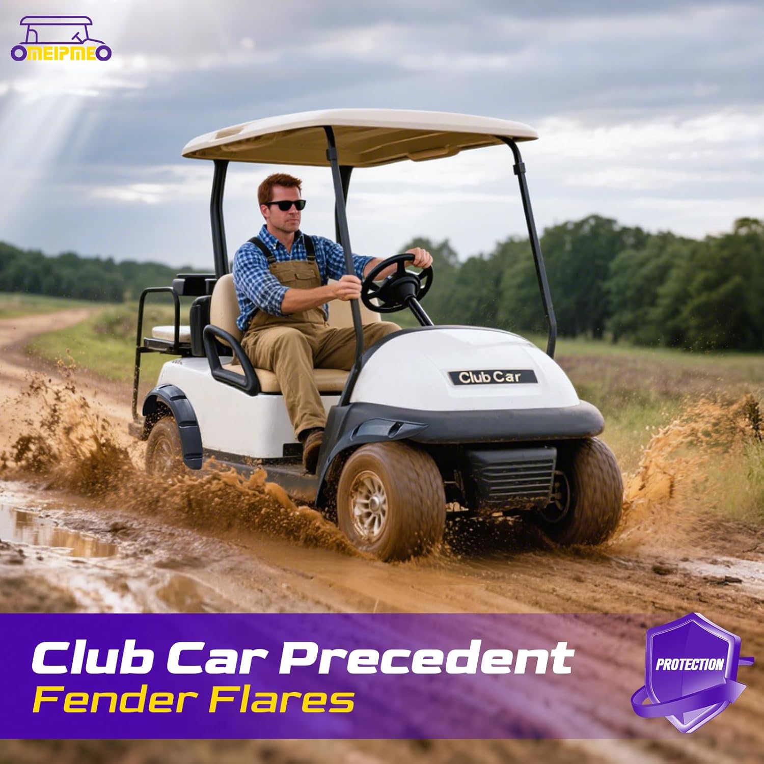 Club Car Precedent Fender Flares, Golf Cart Front and Rear Fender Flares for Club Car Precedent 2004-UP Gas/Electric Models, Impact-Resistant Golf Cart Standard Fender Flare with Self Tapping Screws