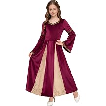 OLAOLA Girls Medieval Renaissance Dress Halloween Princess Velvet Dress