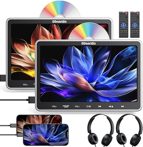 GOnavidio 10,5 Pouces Lecteur DVD Voiture avec HDMI Input…