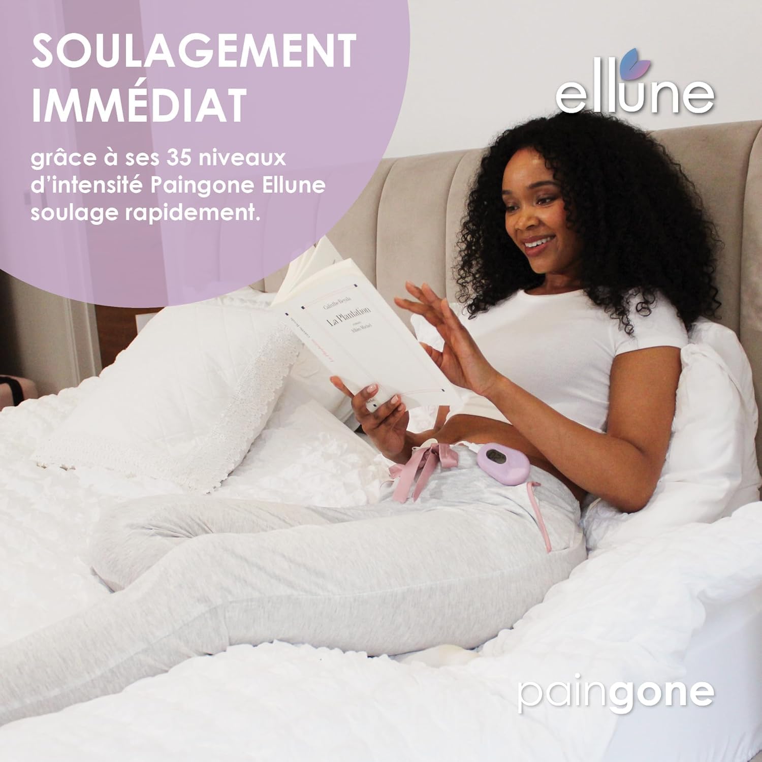 Paingone Ellune Soulage règles douloureuses endométriose batterie haute performance longue durée écran intuitif lavande