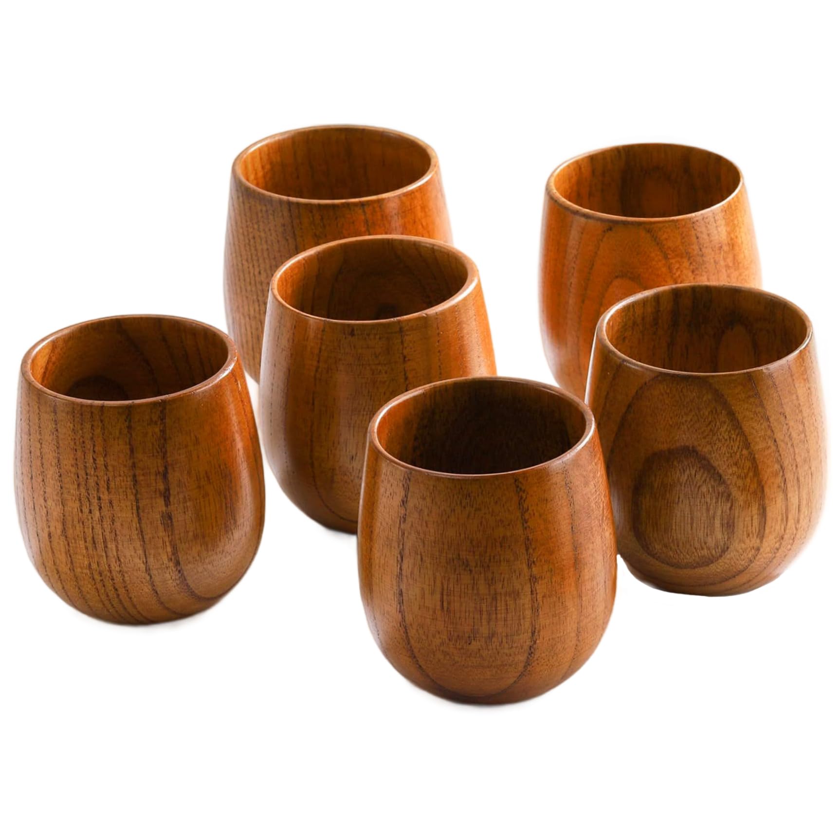 Tasses à thé en bois anti-brûlure ensemble isolé 120ml de 6 tasses épaisses