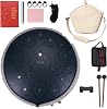 REEKIO Steel Tongue Drum, 14 inch 15 Notes, Lotus Percussion Instrument, Handpan Drum with Travel Bag, Manual, 2 Mallets, Finger Picks for Kids Adults Beginner Meditation, Entertainment Gift Blue