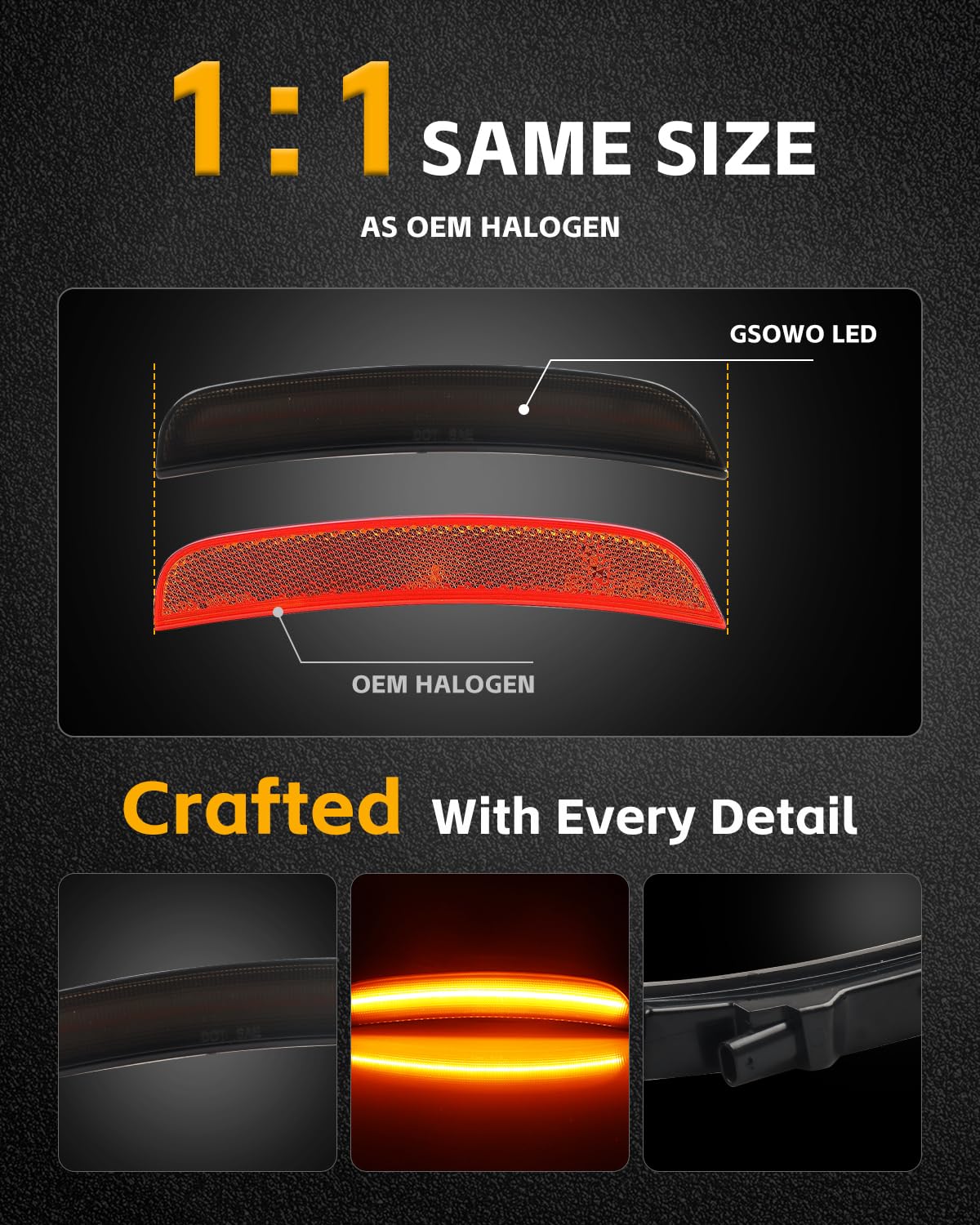 For Chrysler LED 300 2015+ Marker Smoked Light Side Front Rear Lamps Fender