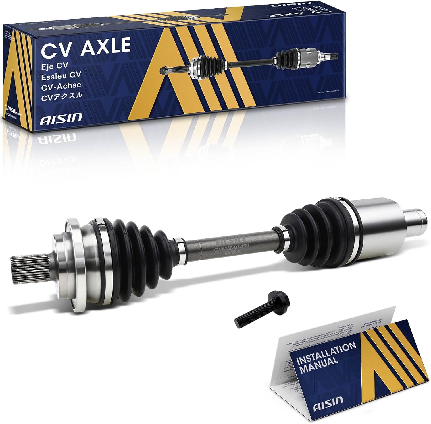 AISIN AFTERMARKET CVAMB-01499 Front Driver CV Axle Shaft Assembly - Compatible with Mercedes-Benz C240 2003-2005, C280 2006-2007, C320 2003-2005, C350 2006-2007