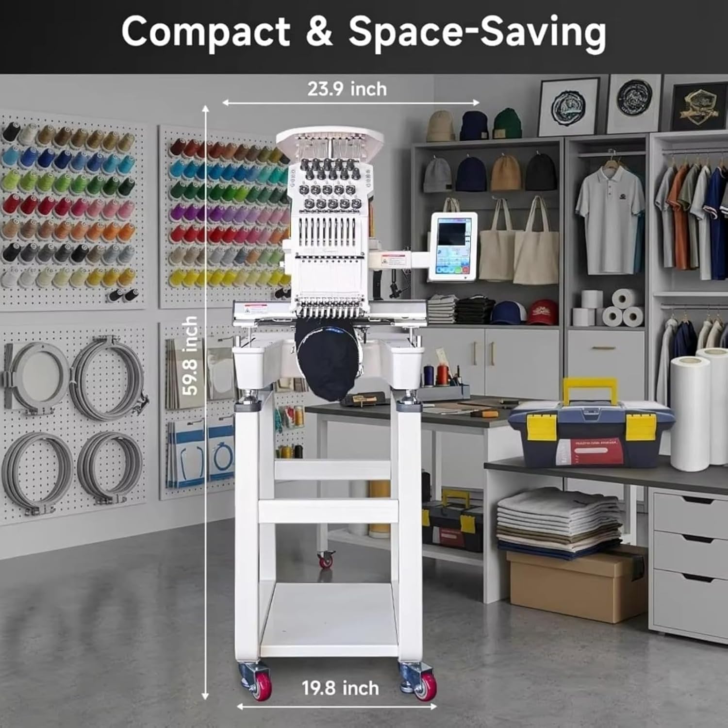Touch Screen Control Embroidery Machine Multi Needle Commercial Embroidery Equipment Stable Operation Suitable for Hat T Shirt and Custom Embroidery Work