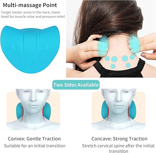 Miniatura 4 de Camilla de cuello con calefacción, corrector de joroba de cuello, dispositivo de tracción cervical con almohadilla térmica, relajante de cuello y