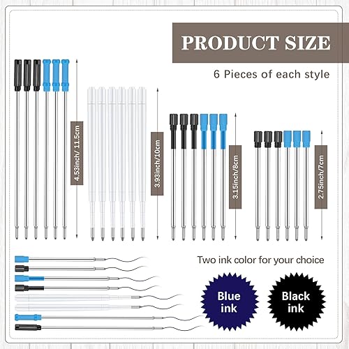 Miniatura 2 de Colarr 24 repuestos de bolígrafo de tinta reemplazables de 0.039 pulgadas (0.039 in), punta mediana para bolígrafos de fantasía con purpurina