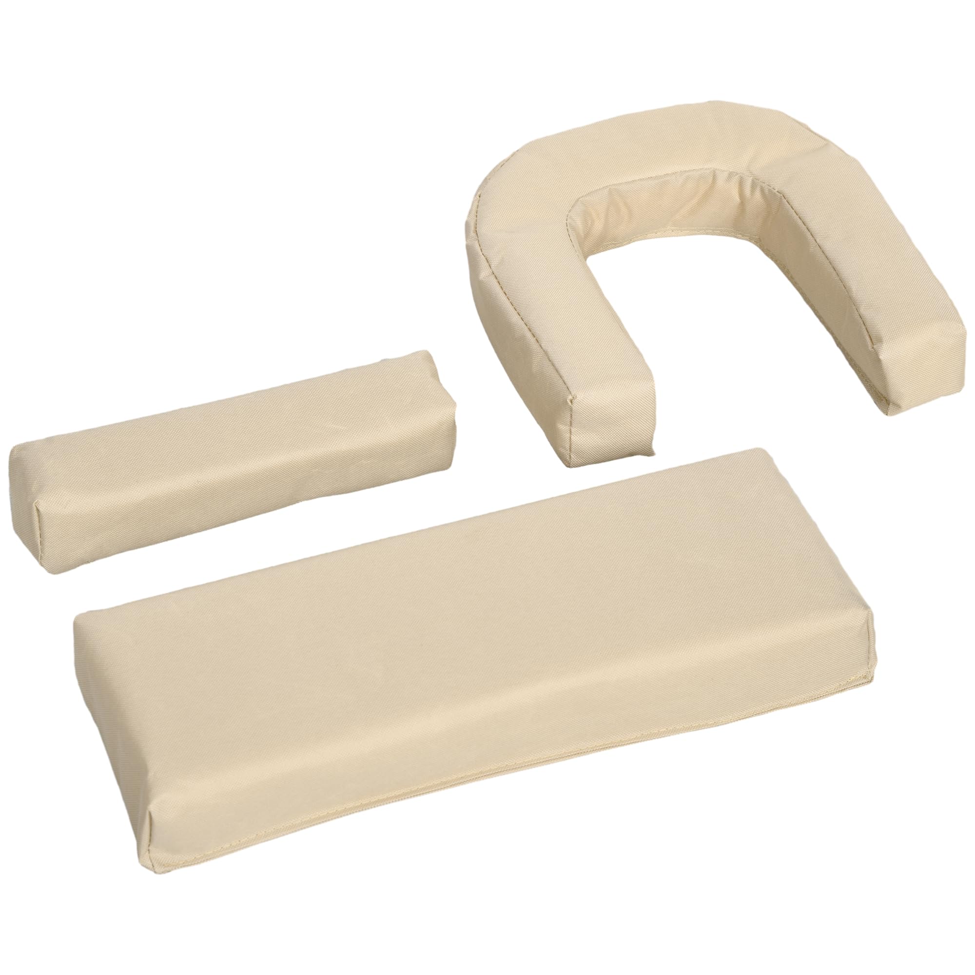 Outsunny Lot de 2 transats pliants avec Trou pour Visage, Sable | Transat de jardin à dossier réglable 4 positions, siège Oxford 500D, coussin, plage