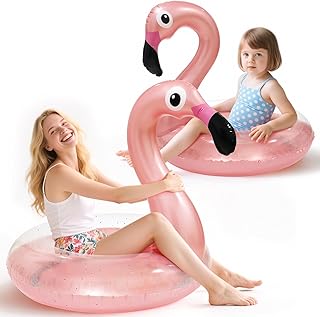 10 Inflatable Pool Backyard Ideas for Easy Summer Fun 3 2PCS Flamingo Inflatable Pool Floats Adult Kids, Glitters Translucent In...