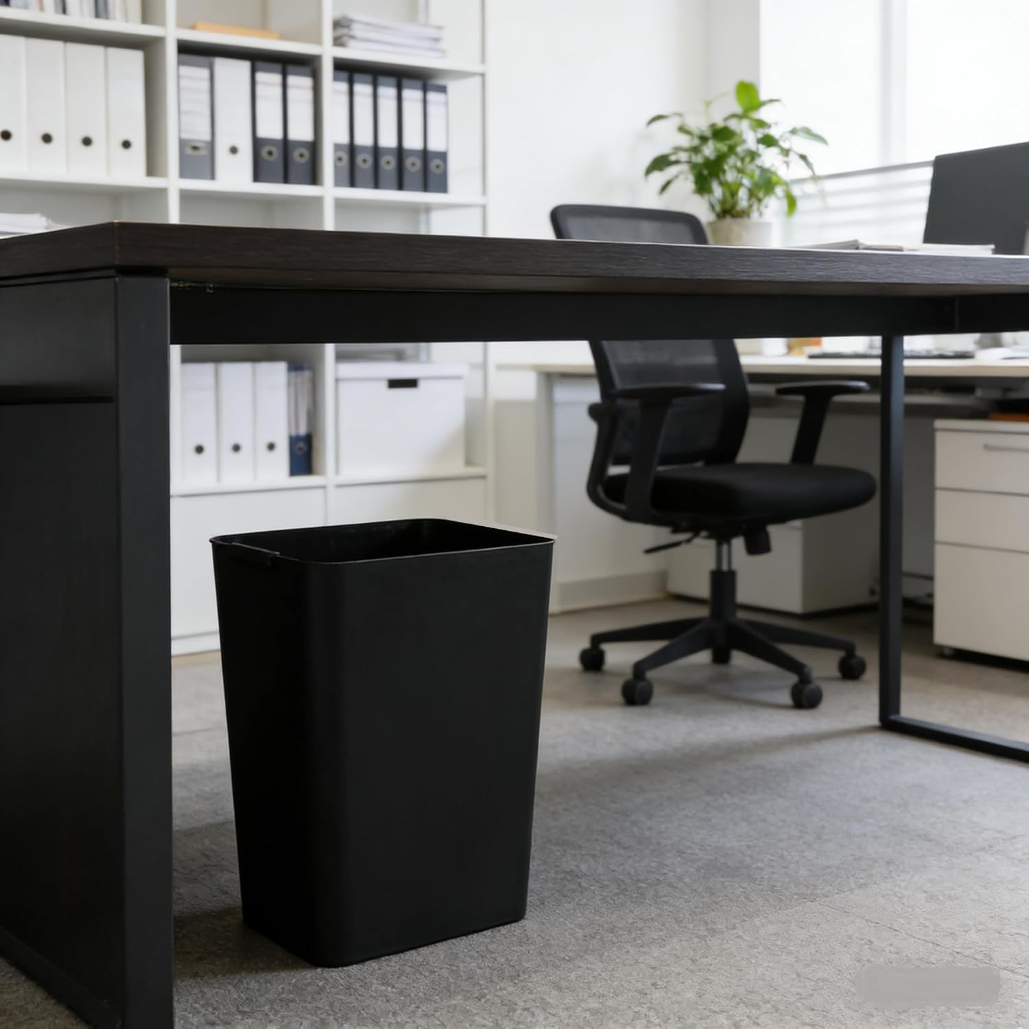 Zopnny 3 Pack 4.5 Gallon Plastic Waste Container, Trash Can Wastebasket, Black Garbage Container Bin for Under Desk, Office, Bathroom