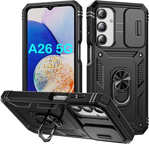 Miniatura 46 de PASNEW Funda para cámara Samsung Galaxy A15 5G, soporte metálico de grado militar, resistente a prueba de golpes, carcasa rígida para Samsung A15