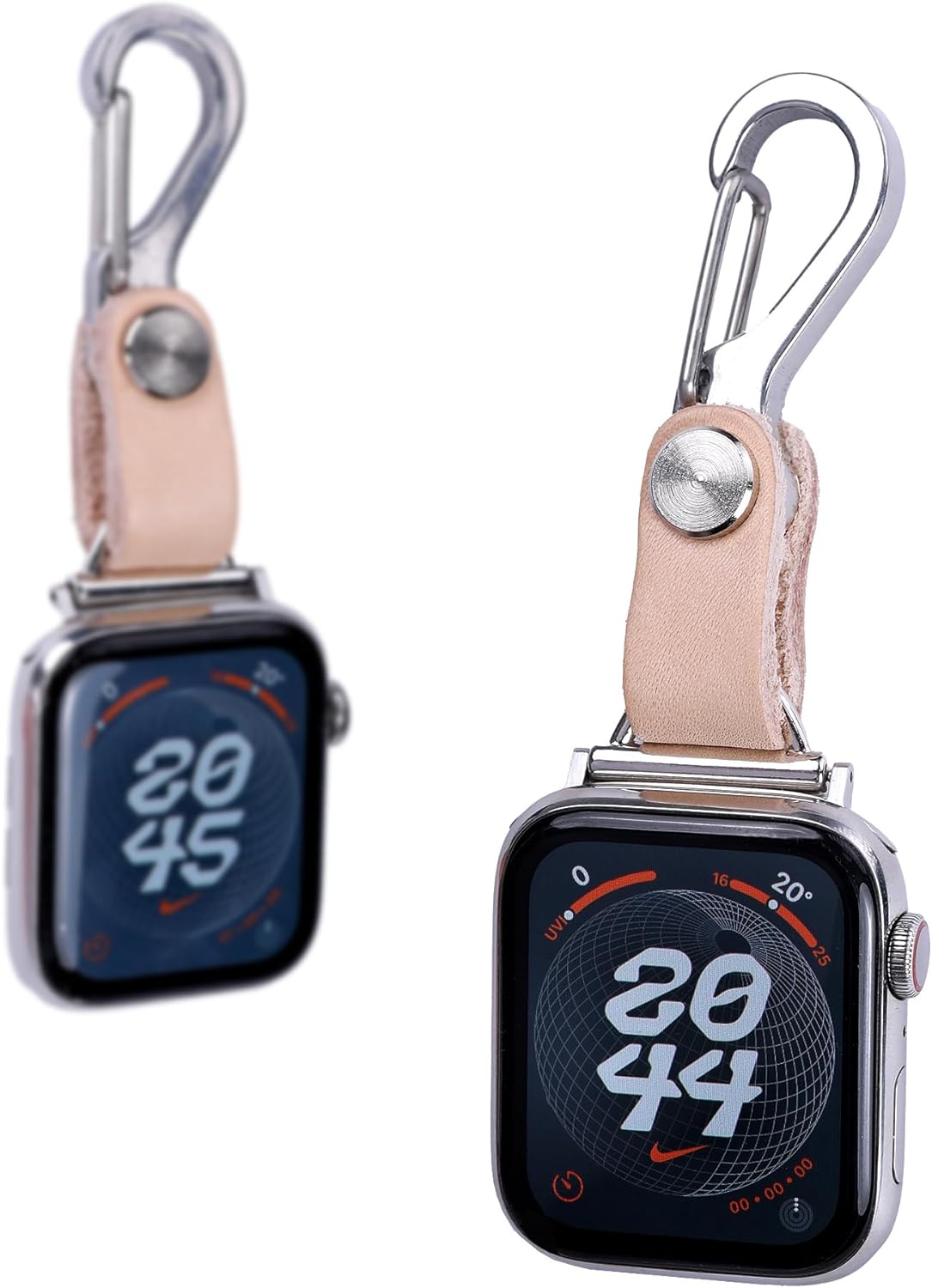 Brass Vegetable Tanned Leather for Apple Watch 123456789se10s11 Ultra 49mm Fob Keychain Clip Pocket Watch 46/45/44/42/41/40/38mm Chain Sport Bands Bag Charm