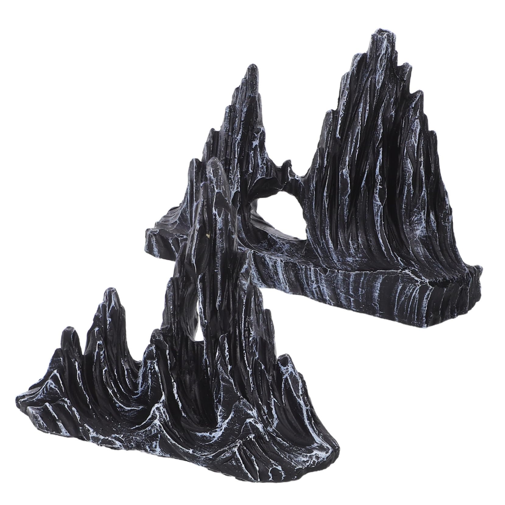 OUNONA 2 Pièces Décoration Aquarium Résine Artificielle Figurines Montagne Rocaille Résistantes et Faciles à Nettoyer pour Aménagement Fish Tank