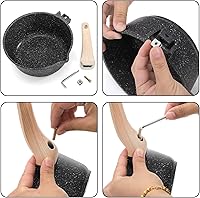 Vista 7 de Jucoan 2 Quart Nonstick Saucepan with Lid & Steamer Basket, Small Nonstick Saucepan Cooking Steamer Pot with Pour Spout, Induction Safe, Non Toxic