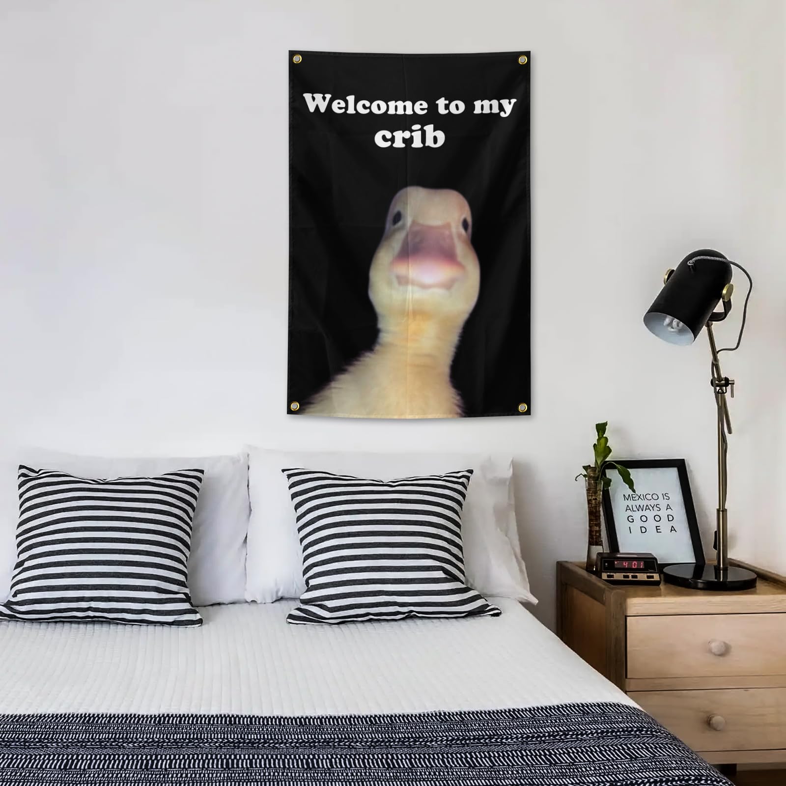 Funny 'Welcome To My Crib' Duck Flag Tapestry – 2x3 Feet, Soft Polyester Wall Hanging For Room Decor