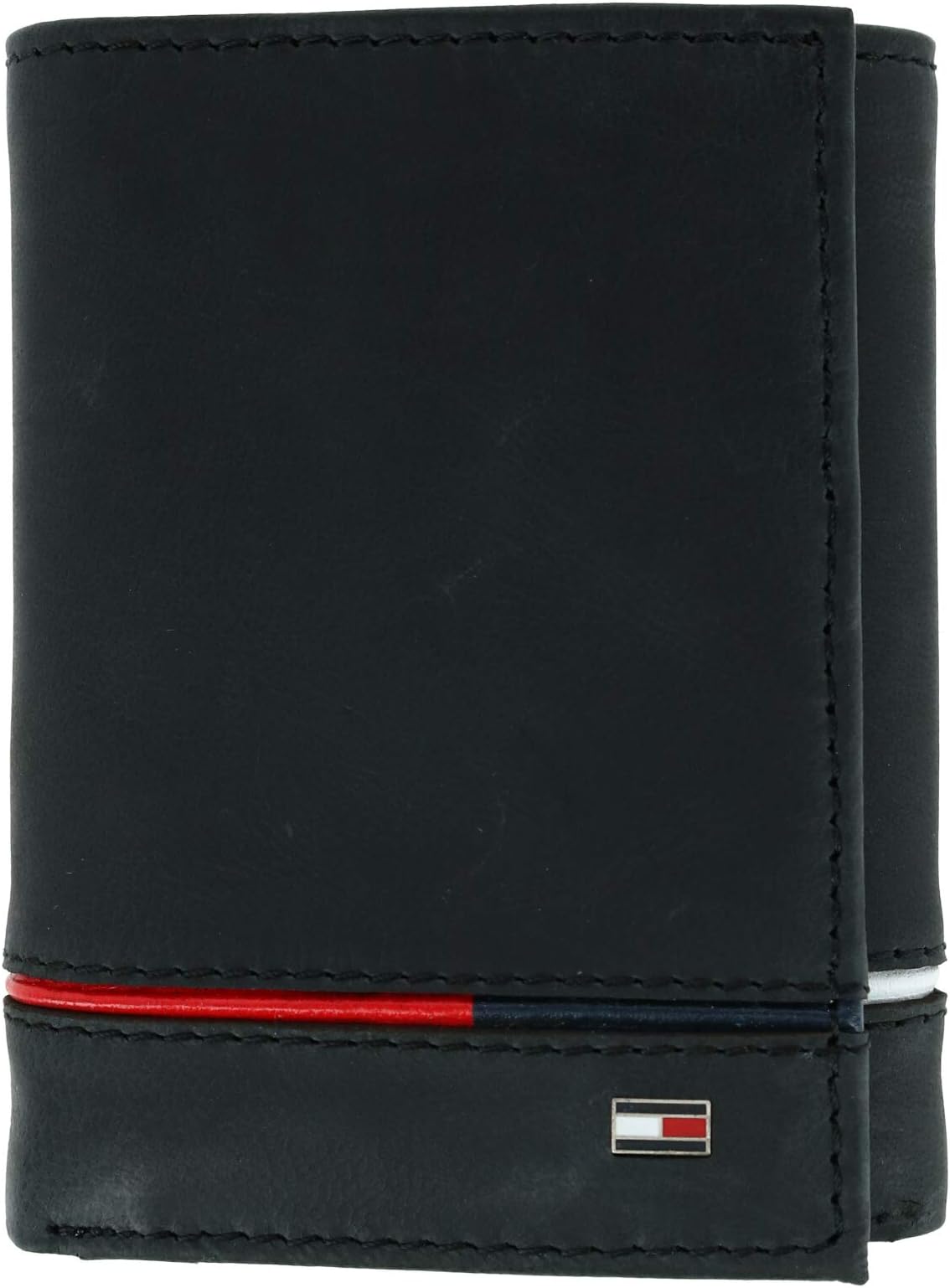Men's Leather Leif RFID Trifold Wallet with Double ID, Black