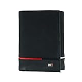 Men's Leather Leif RFID Trifold Wallet with Double ID, Black