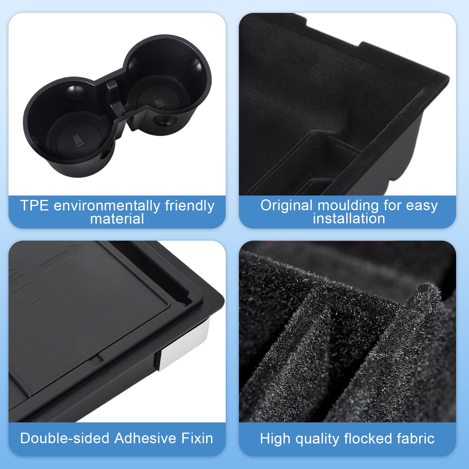 Lot de 4 Organiseurs de Console Centrale pour Tesla Model 3/Y 2021-2024, Plateau de Rangement Console Centrale + Accoudoir Boîte de Rangement + Porte Gobelet, pour Tesla Model 3 Y Accessoires