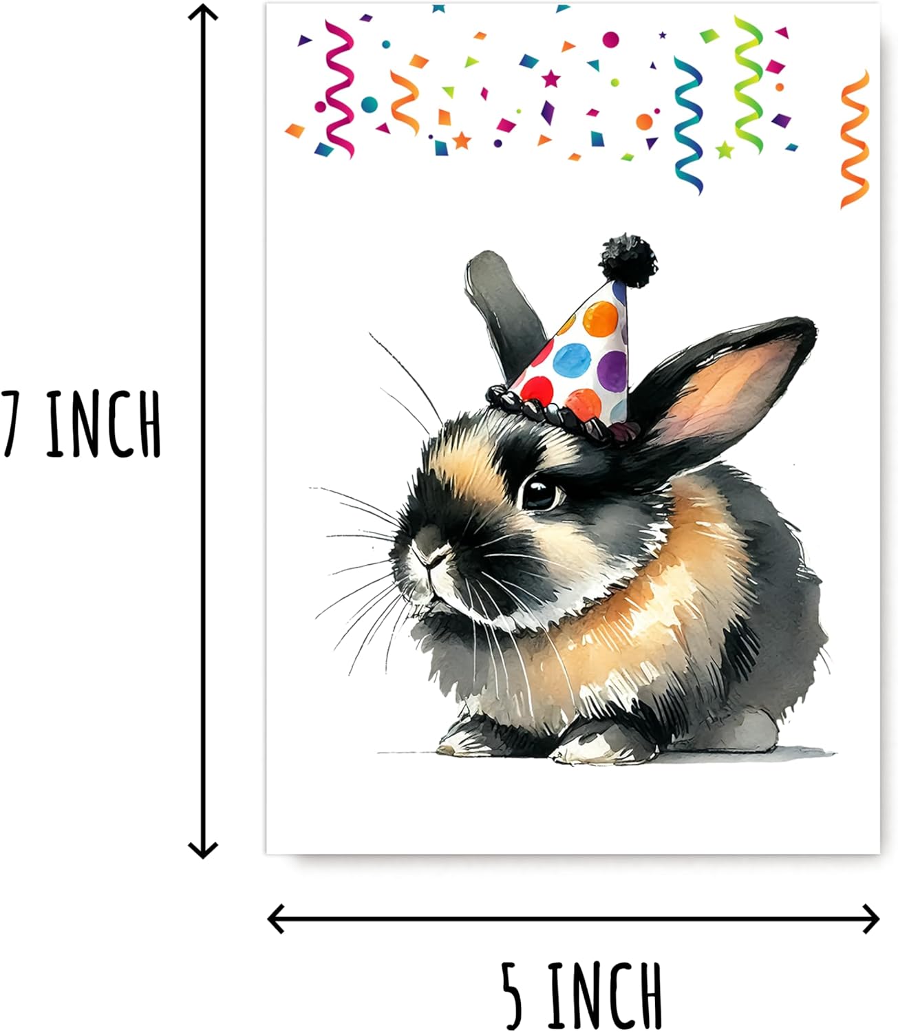 Cute Bunny Card - Happy Birthday - Rabbit - Lovely Greeting - Funny Party - Sister - Daughter - Friend - Blank Inside - Image 2