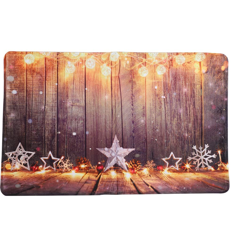 Verdant Touch Kitchen Mat Christmas Pattern Anti-slip Floor Mat Decoration for Home Entrance Bathroom Kitchen