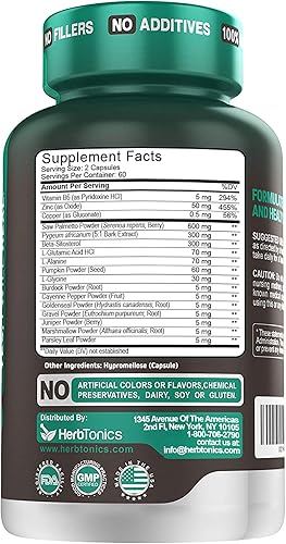 Miniatura 10 de Suplemento de apoyo de la próstata para la salud de los hombres | Con Sitosterol Beta de Saw Palmetto, Semilla de calabaza, Pigguem, vejiga y menos