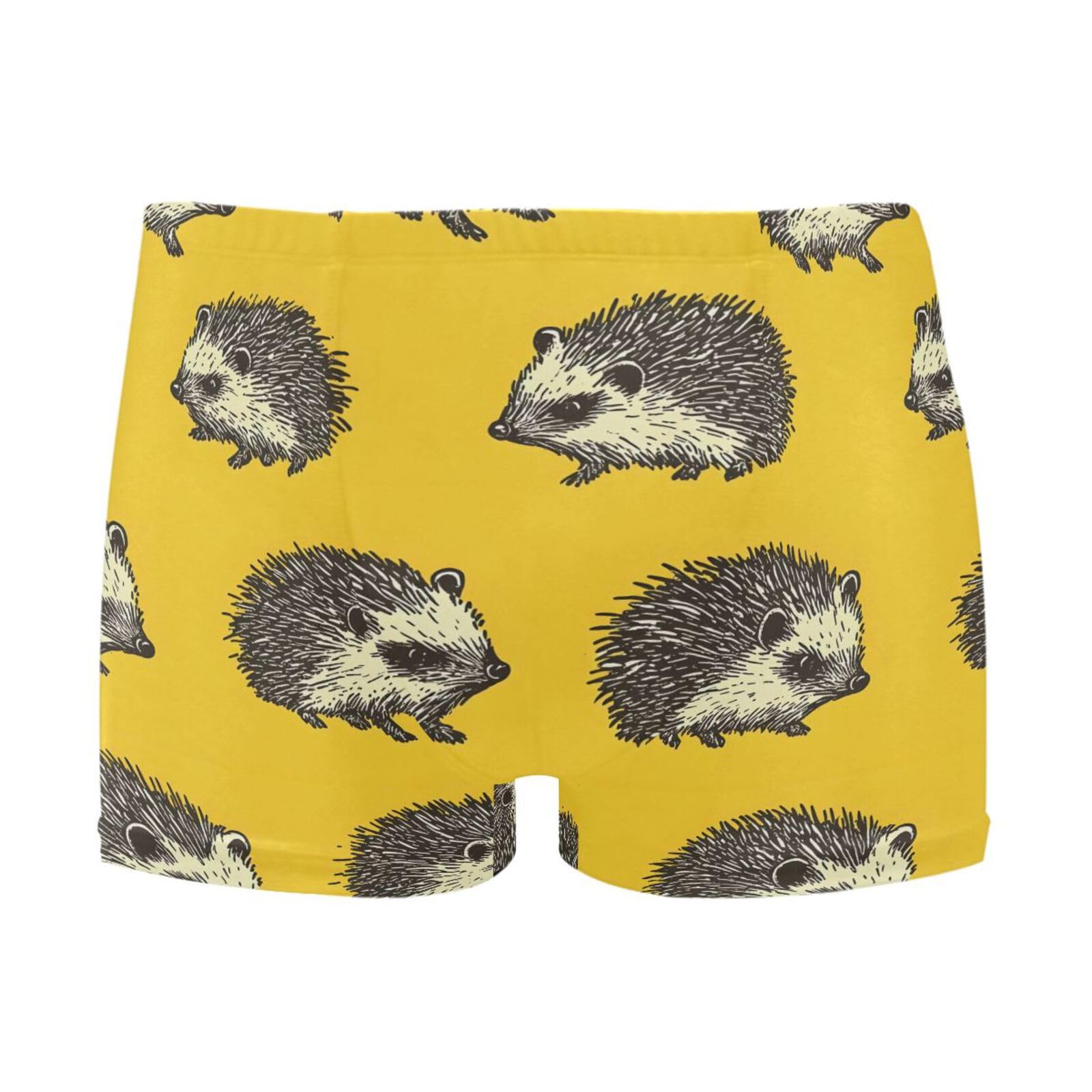 UMIRIKO Cute Hedgehogs Yellow Men's Swim Trunk Square Leg Swimsuit Swimwear Swim Briefs for Men 2XL 202b9094