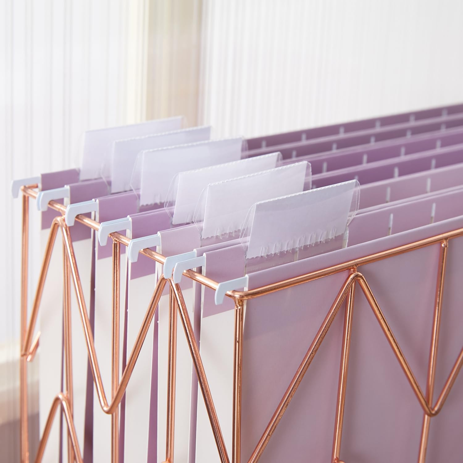 Y YOMA 36 Pack Gradient Hanging File Folders Letter Size Decorative Hanging Folder Pretty File Folder Organizer for Filing Cabinet Office Home with 1/5-Cut Adjustable Tabs, Dusty Violet
